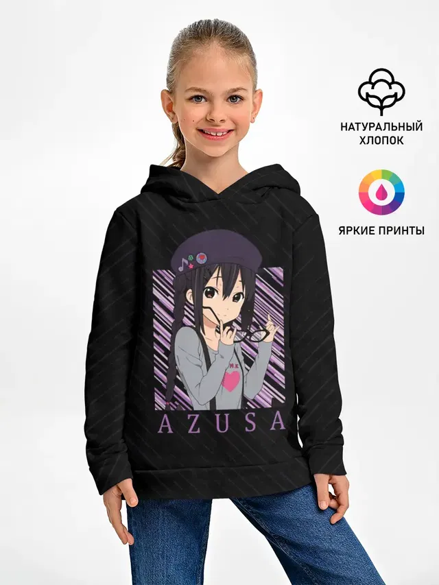 Детское худи с принтом «Адзуса Накано K-on»