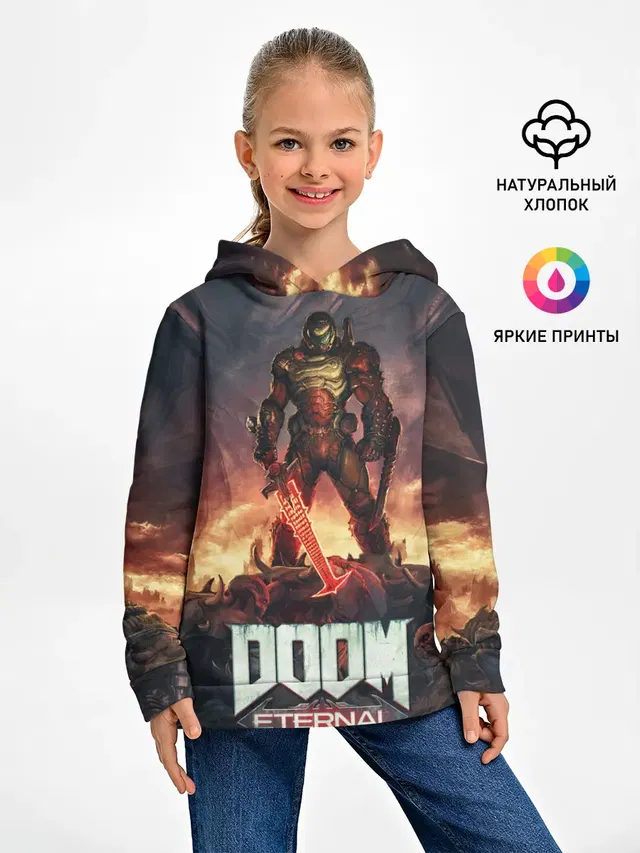 Детское худи с принтом «Дум — DOOM ETERNAL»