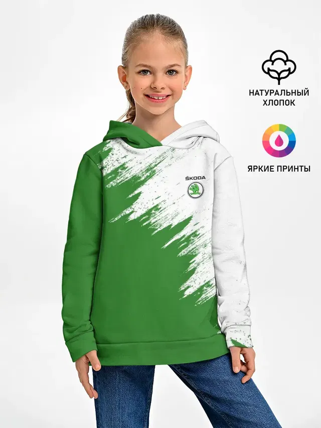 Детское худи с принтом «Skoda»