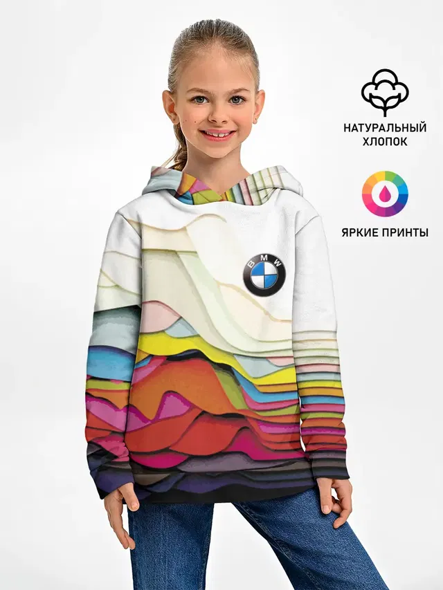 Детское худи с принтом «BMW — Color»