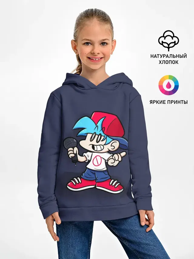Детское худи с принтом «Friday Night Funkin — Friday Night Funkin Бойфренд»