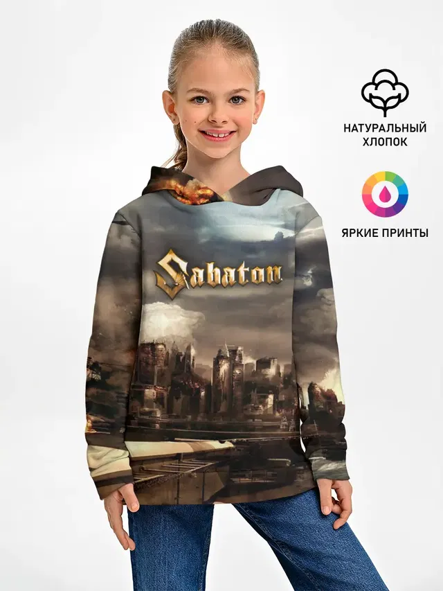 Детское худи с принтом «Sabaton»