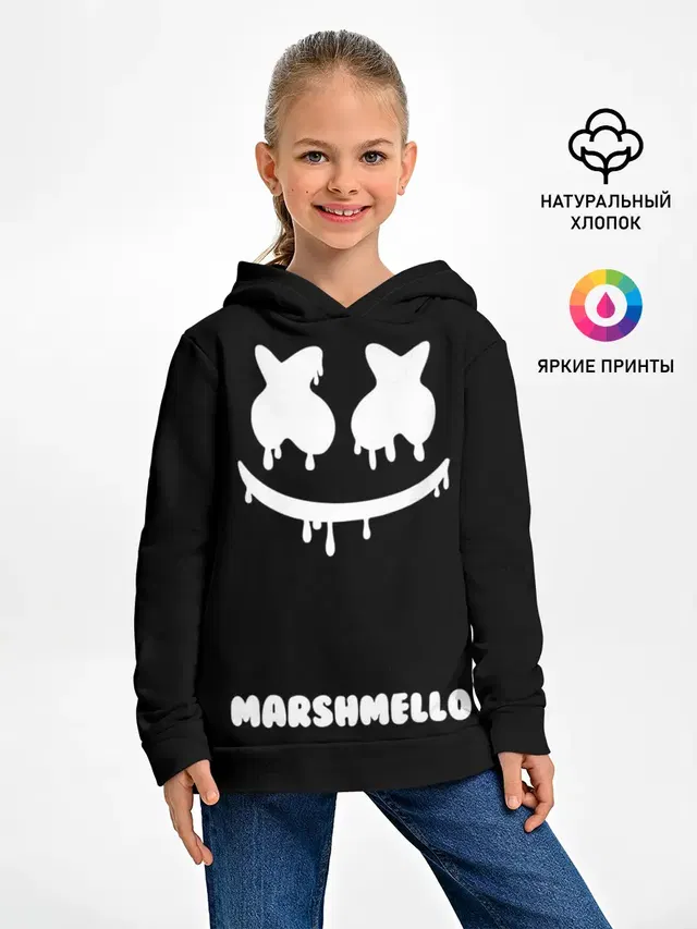 Детское худи с принтом «Marshmello — РЮКЗАК MARSHMELLO»