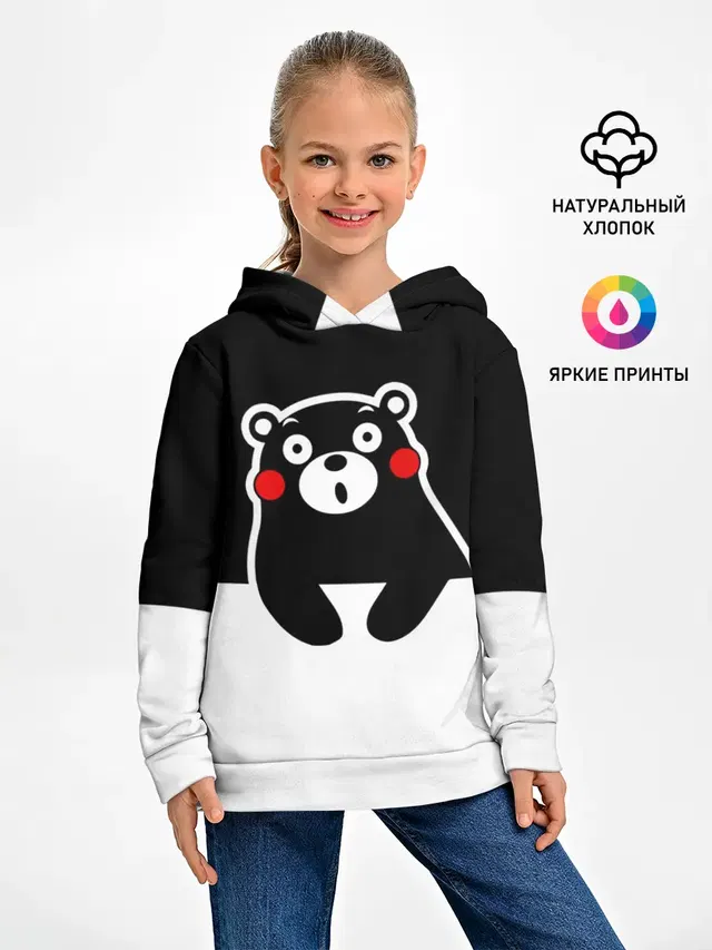 Детское худи с принтом «Кумамон — Kumamon повис»