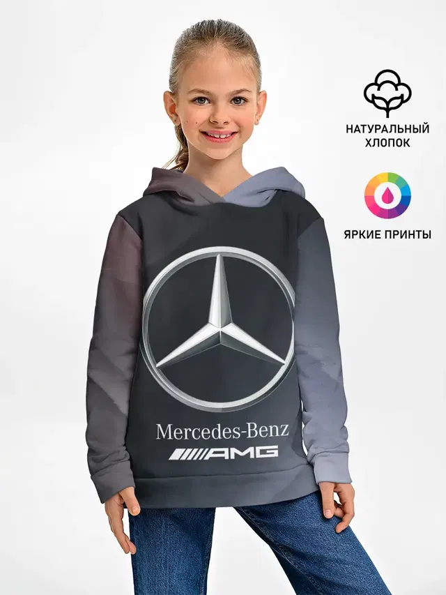 Детское худи с принтом «Merсedes — MERCEDES — МЕРСЕДЕС»