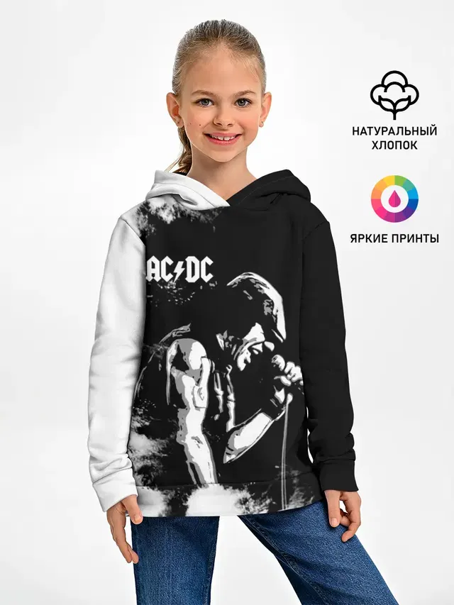 Детское худи с принтом «AC/DC»