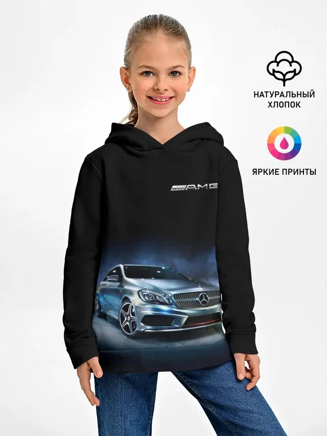 Детское худи с принтом «Merсedes — Mercedes AMG»