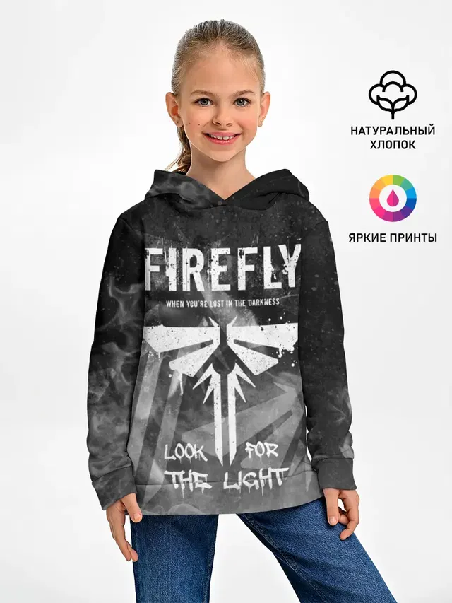 Детское худи с принтом «Look for the light»