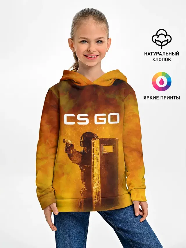 Детское худи с принтом «Counter-Strike — CS GO SWAT»