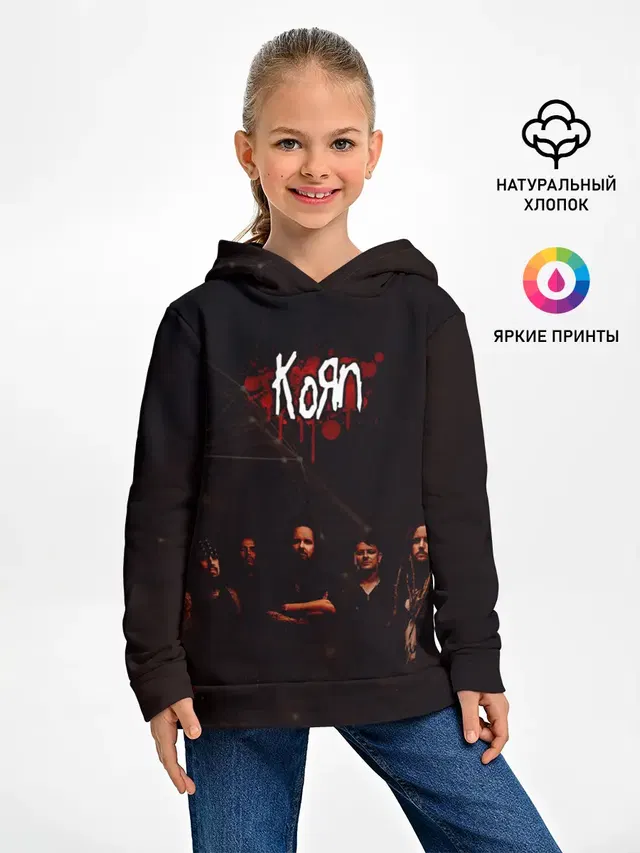 Детское худи с принтом «KoЯn — Korn»