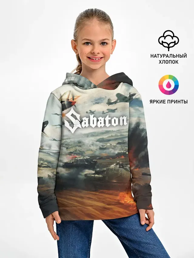 Детское худи с принтом «Sabaton»