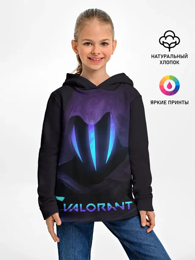 Детское худи с принтом «Омен — VALORANT OMEN»