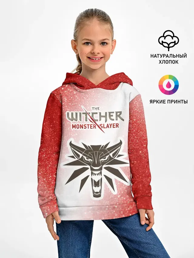 Детское худи с принтом «Glitter — The Witcher Monster Slayer - Noise»