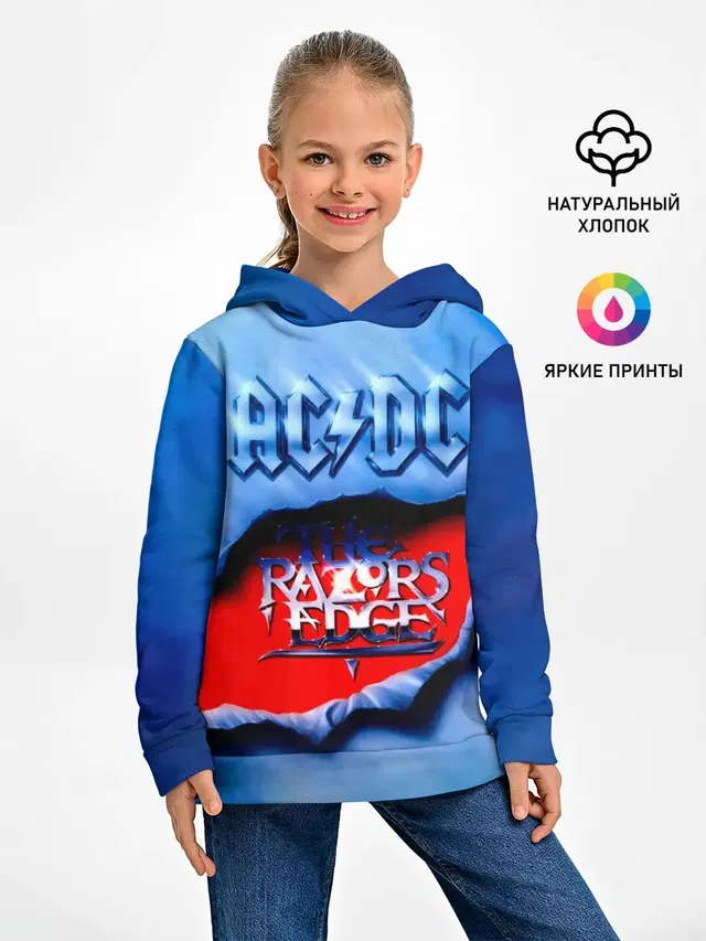 Детское худи с принтом «DC - The Razor’s Edge — AC/DC - The Razor’s Edge»