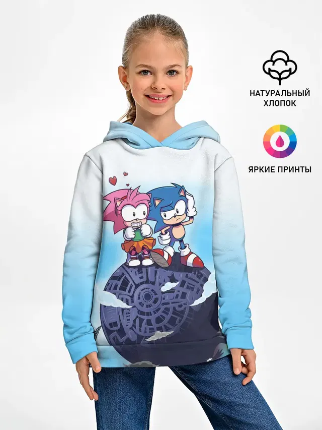 Детское худи с принтом «Sonic AMY Rose — AMY ROSE»