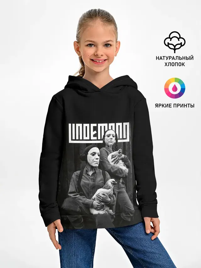 Детское худи с принтом «Rammstein — Lindemann»