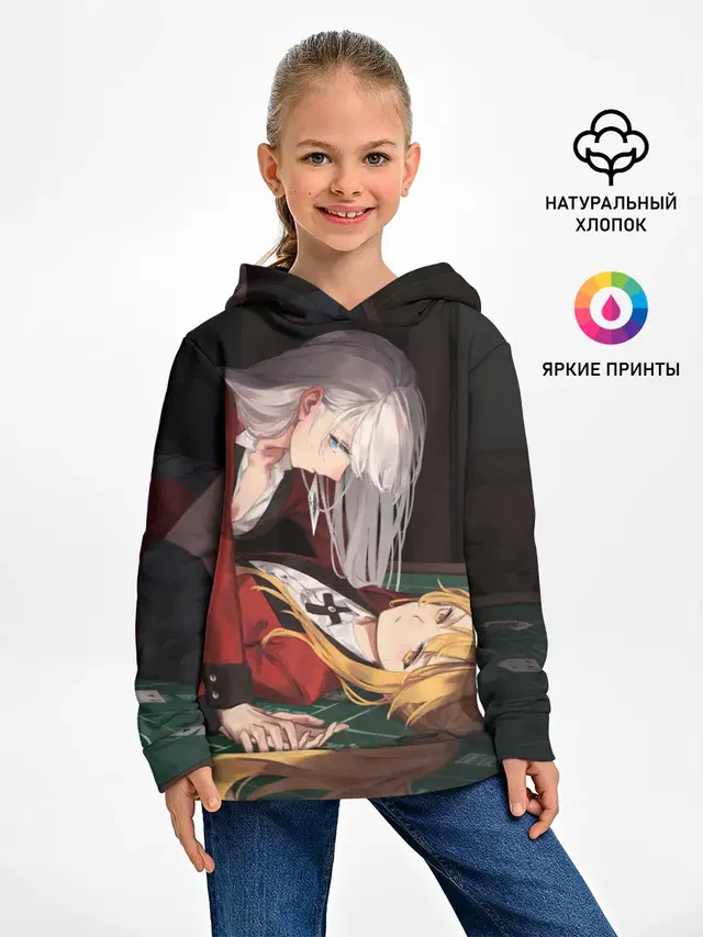 Детское худи с принтом «Yumeko Jabami, Sumera Itsuki»