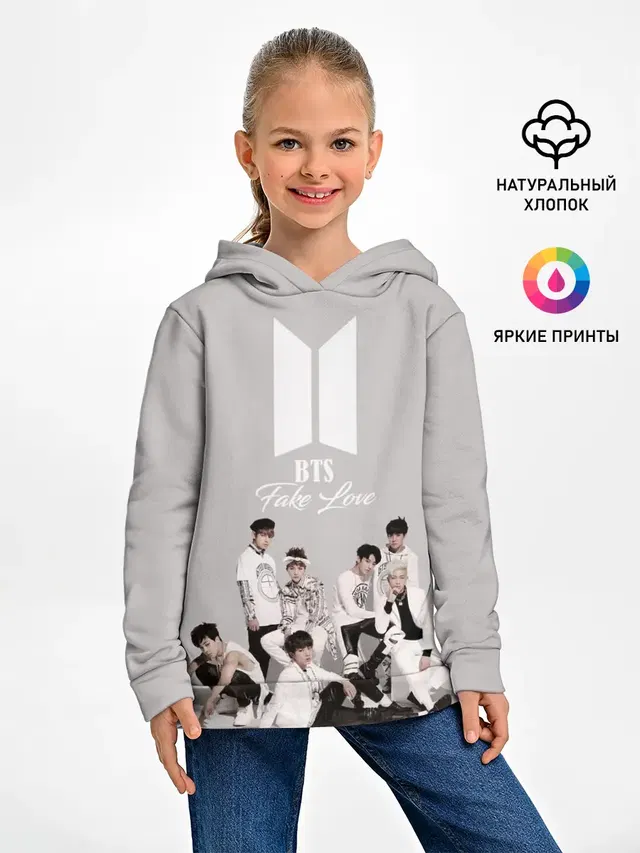 Детское худи с принтом «BTS — BTS Take love»