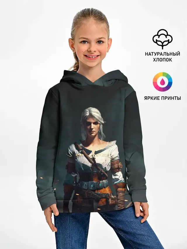 Детское худи с принтом «THE Witcher Ciri»