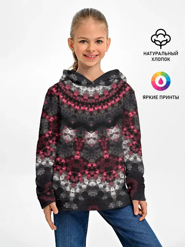Красно-черный мозаичный узор