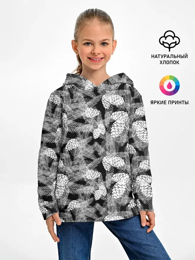 Черно-белый узор шишки