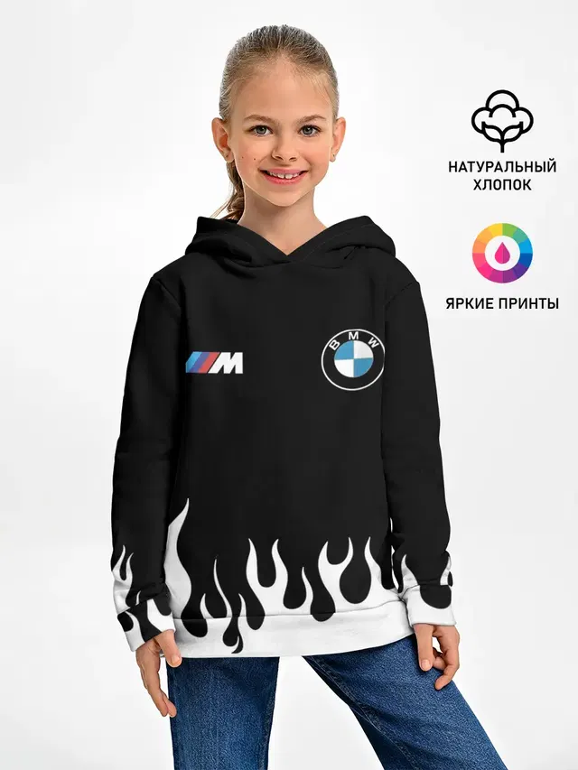 Детское худи с принтом «BMW»