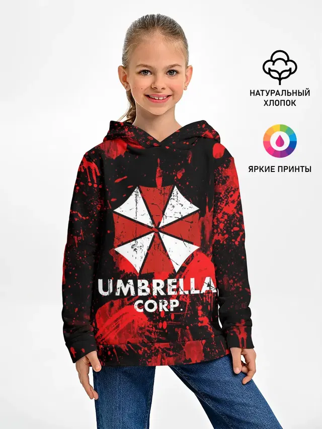Детское худи с принтом «Blood splatters — UMBRELLA»
