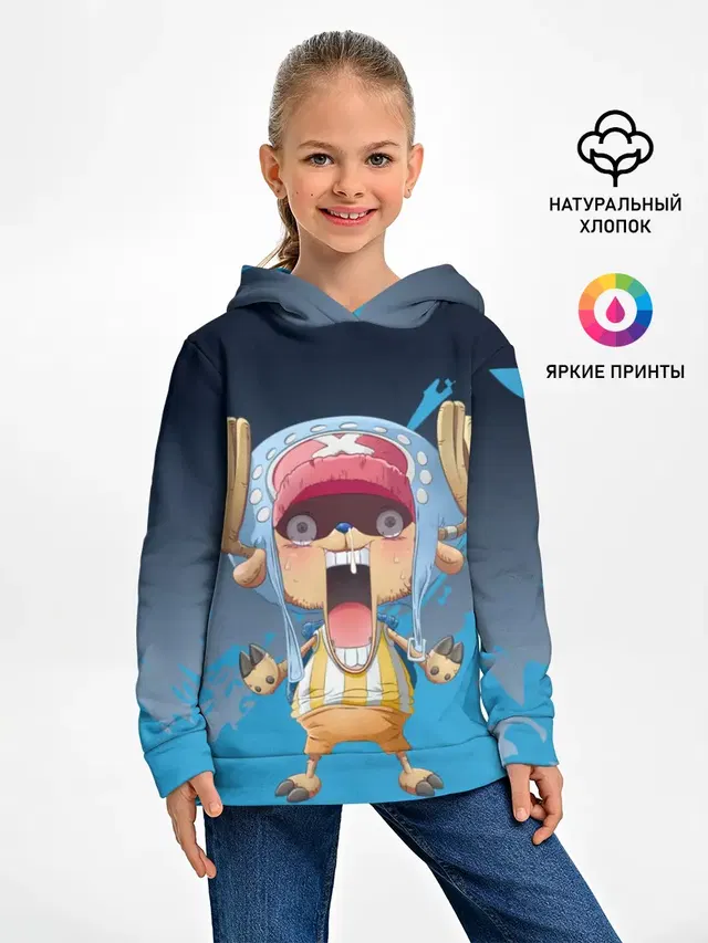 Детское худи с принтом «Ван Пис — One Piece. Тони Чоппер»