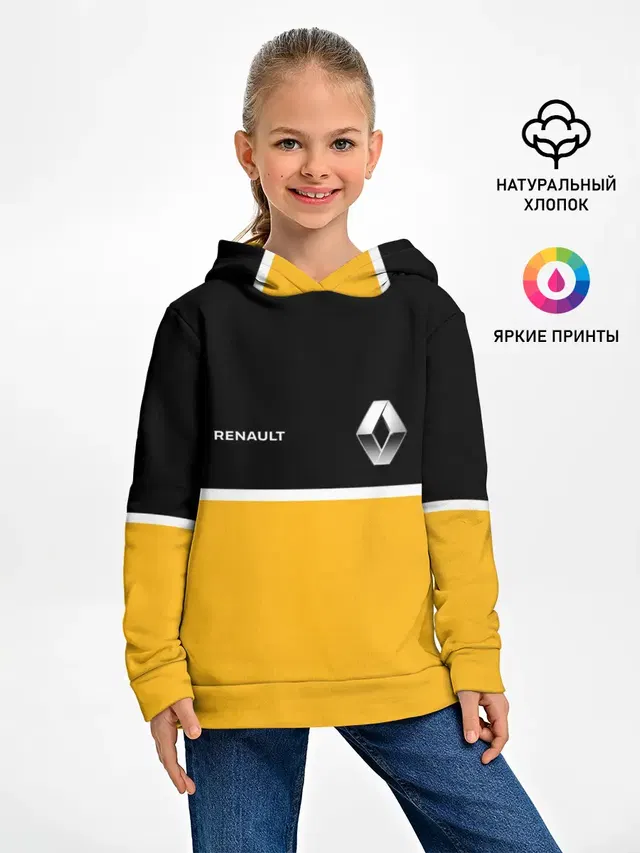 Детское худи с принтом «Renault Два цвета — Два цвета»