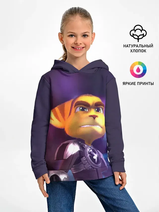Детское худи с принтом «Ratchet & Clank — Рэтчет и Кланr»