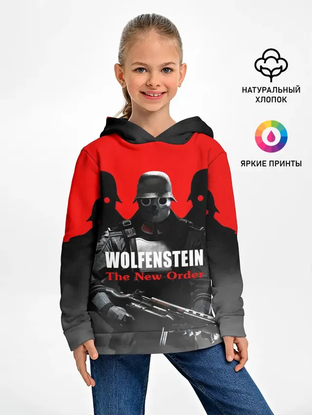 Детское худи с принтом «Wolfenstein — Wolfenstein: The New Order»