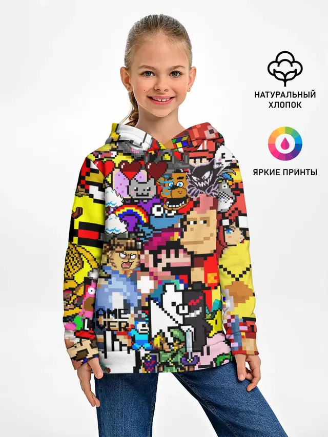 Детское худи с принтом «Pixel»
