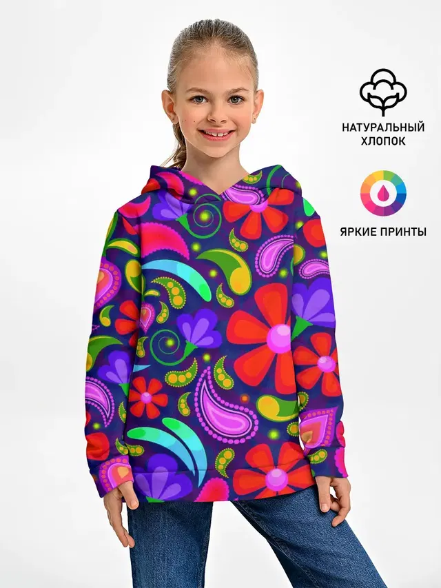 Детское худи с принтом «Модные — Flower$$$»