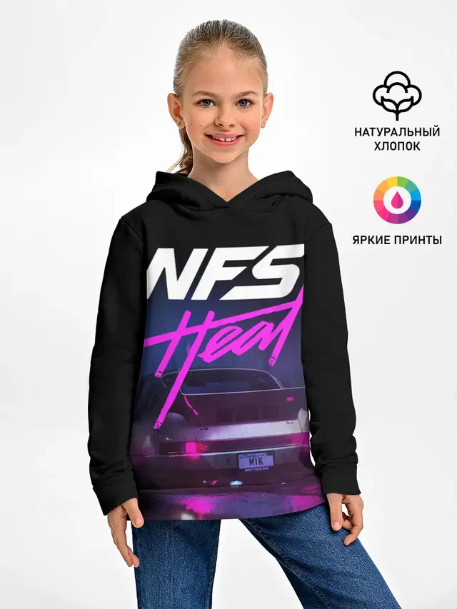 Детское худи с принтом «NFS — Need For Speed Heat»