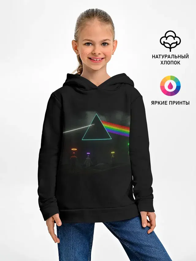 Детское худи с принтом «Pink Floyd — PINK FLOYD LOGO»