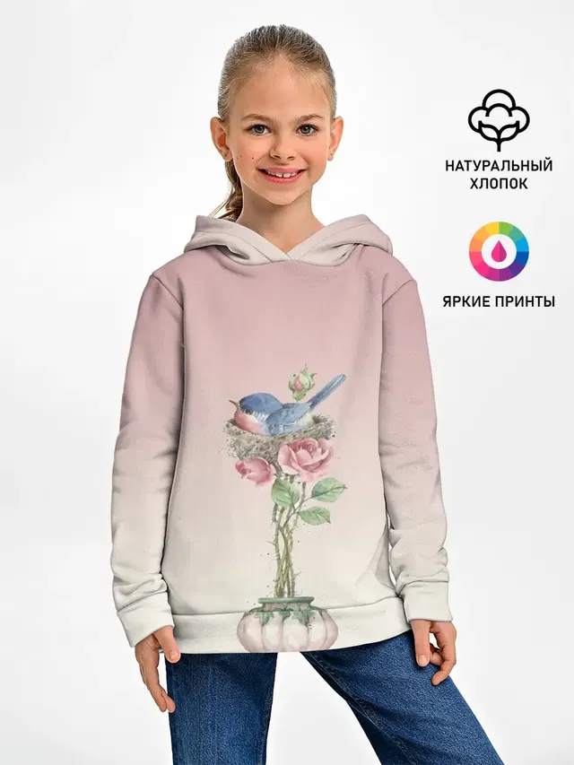 Птичка в гнезде роза