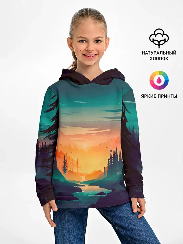 Закат Лес