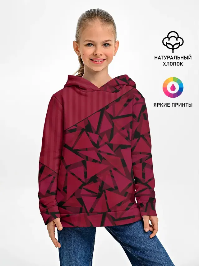 Красный комбинированный узор