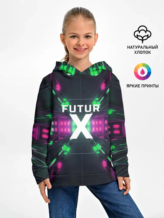 Детское худи с принтом «Текстуры — FuturX»