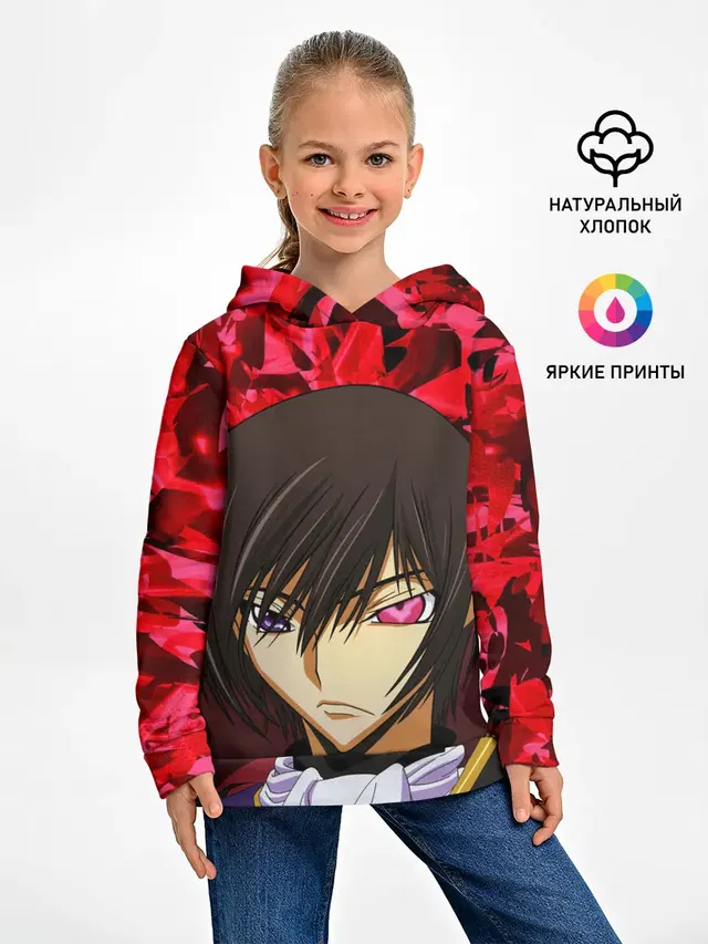 Детское худи с принтом «Code Geass — GODE GEASS textured»