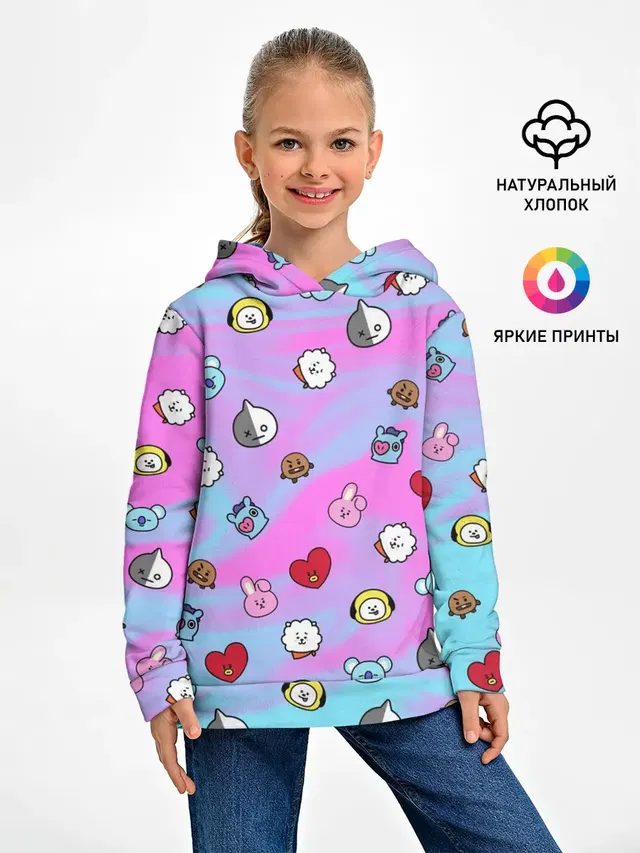 Детское худи с принтом «BTS — BT21»