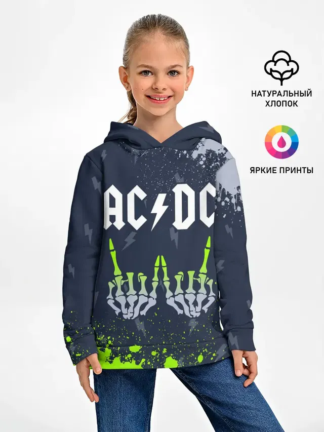 Детское худи с принтом «AC/DC — AC DС»