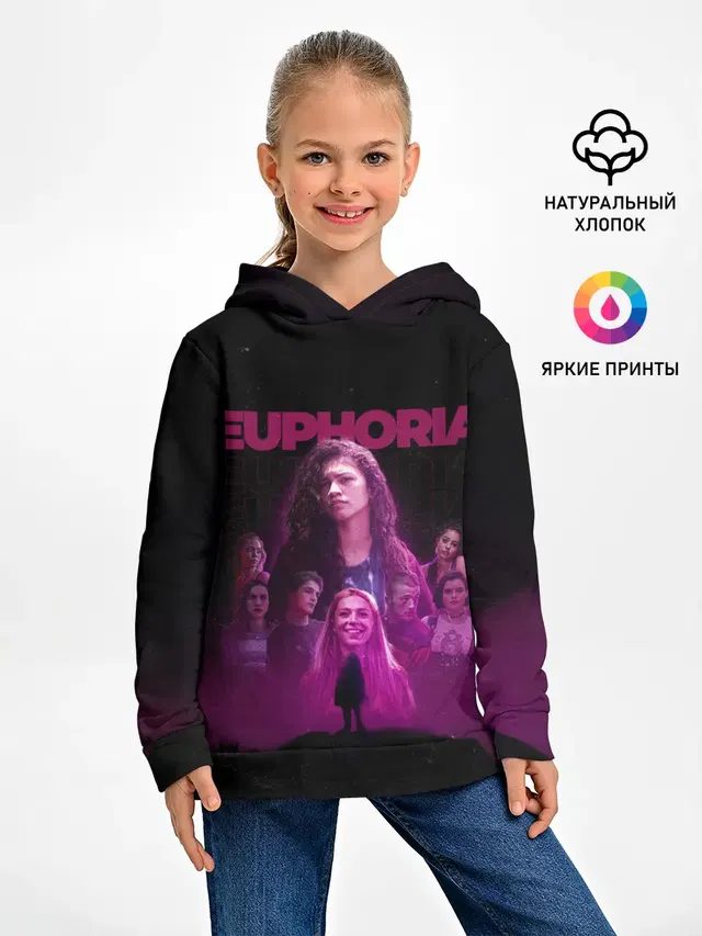 Детское худи с принтом «Euphoria team»