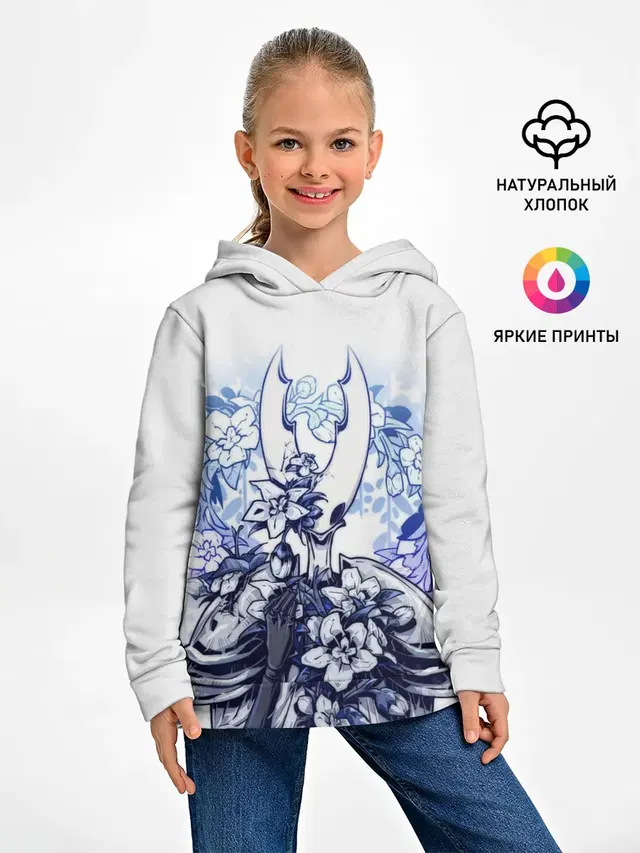 Детское худи с принтом «Hollow Knight game»