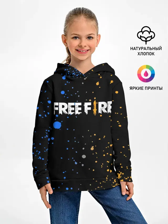 Детское худи с принтом «Фри Файер — FREE FIRE»
