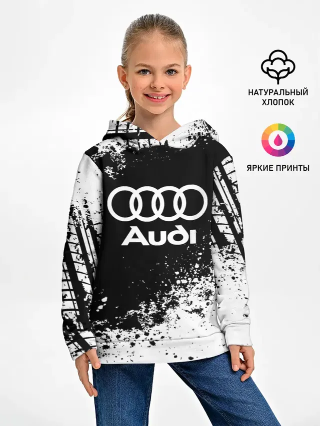Детское худи с принтом «Audi — Audi abstract sport»