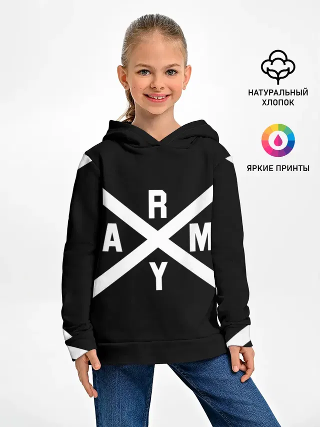 Детское худи с принтом «BTS — BTS ARMY»
