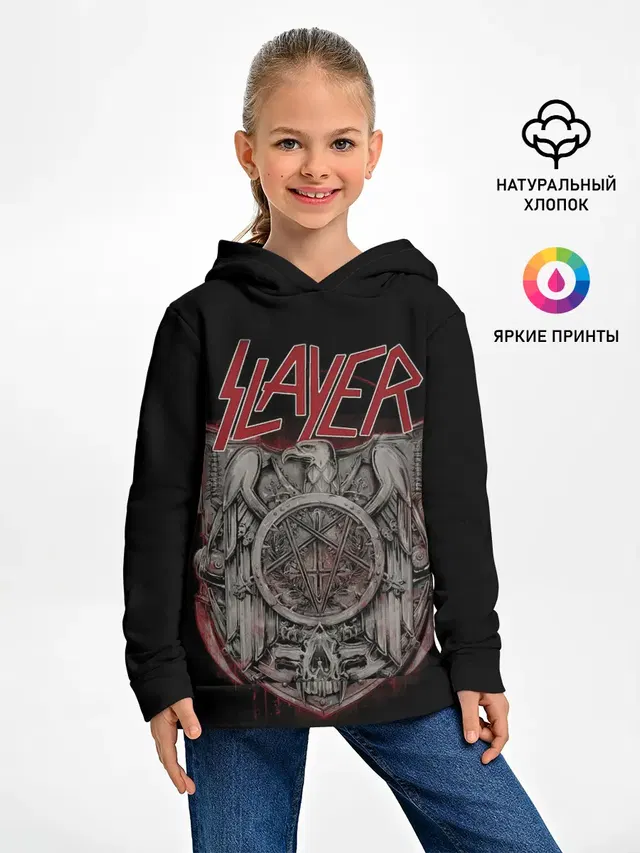 Детское худи с принтом «Slayer — СЛЭЙЕР»