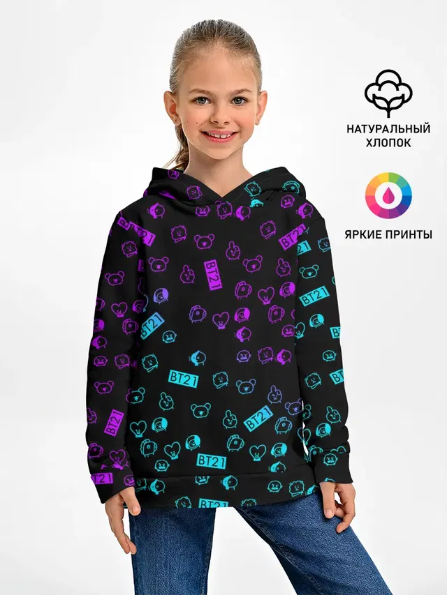 Детское худи с принтом «BTS — BTS BT21»
