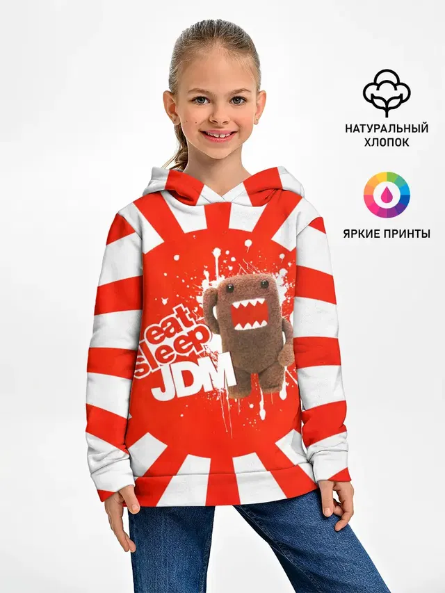Детское худи с принтом «JDM Style — Domo jdm»